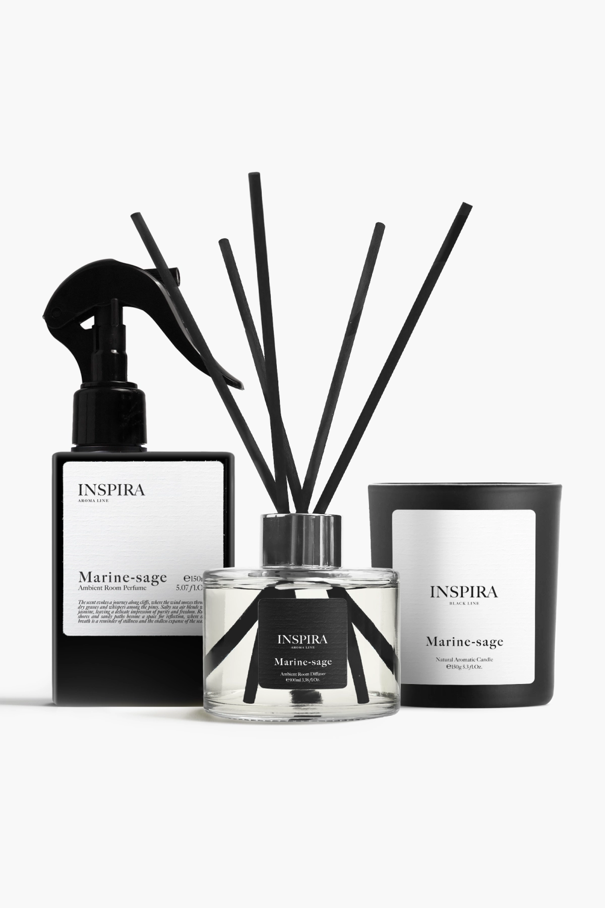 Zestaw: świeca, dyfuzor i perfumy do wnętrz