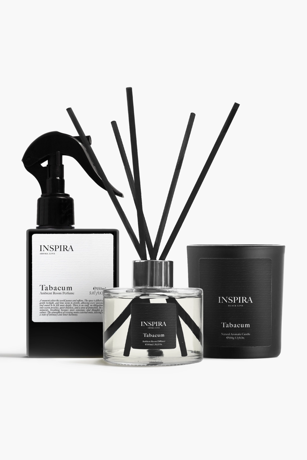 Zestaw zapachowy świeca dyfuzor i perfumy do domu o zapachu wanilii i tytoniu vanilla tobacco Tabacum